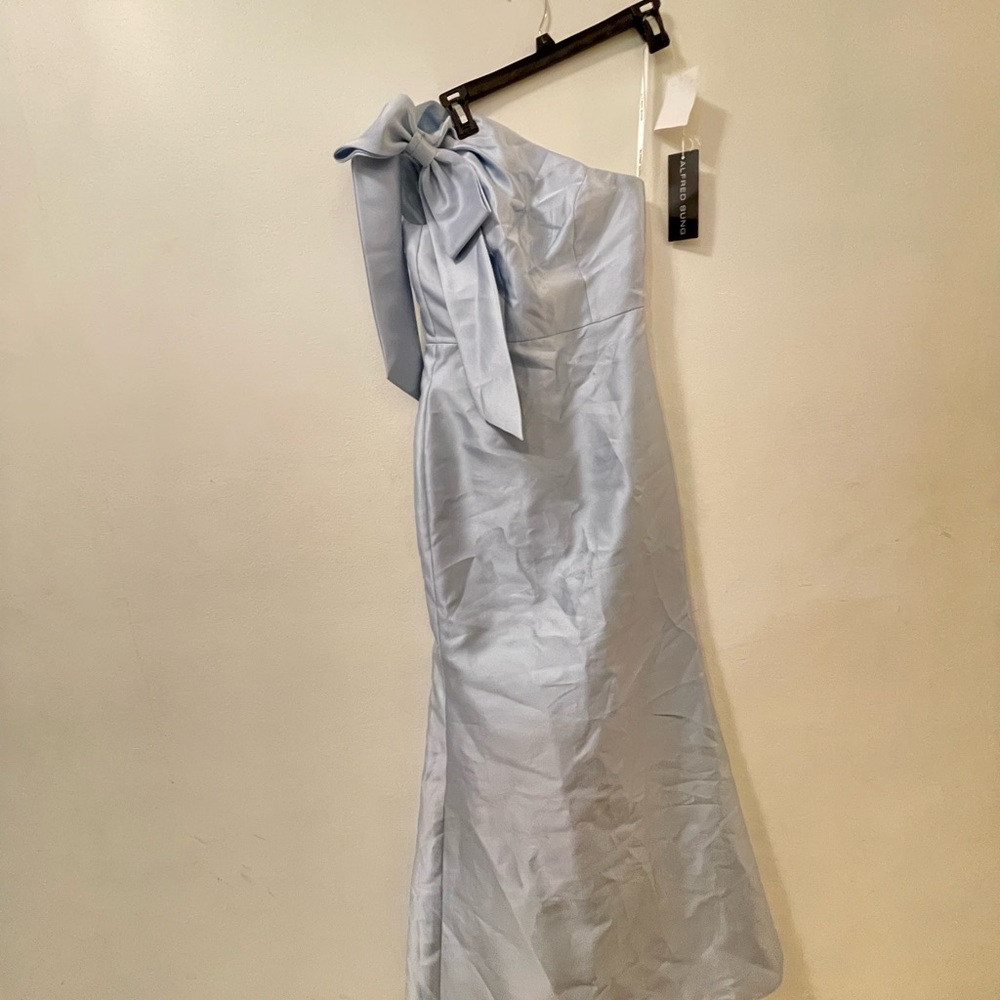 ALFRED SUNG Light Blue One-Shoulder Dress NEW